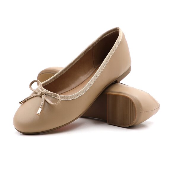 Women's Cushioned Insole Classic Bow Tie Ballerina Flat - Picture 9 of 10